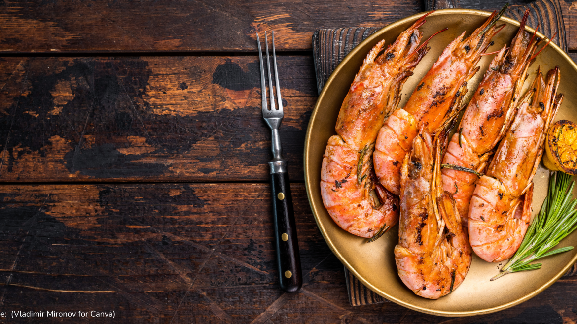 Foto sepiring udang bakar